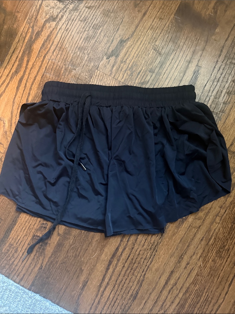 Men's Black Athletic Training Shorts with Drawstring Waist